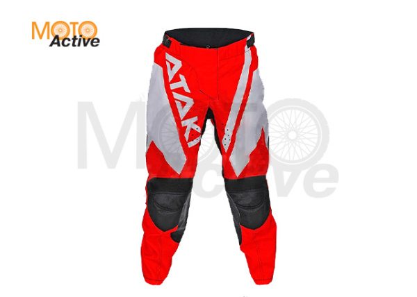 Брюки для мотокросса ATAKI Impact, красные/белые